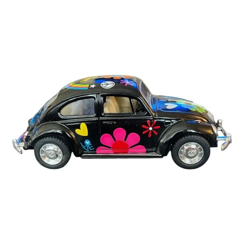 1967 Volkswagen Classical Beetle 1/32 Scale Black Happy Flower Doors Open